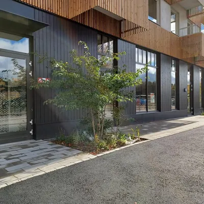 Kollektivhuset Rudbeckia sett från framsidan